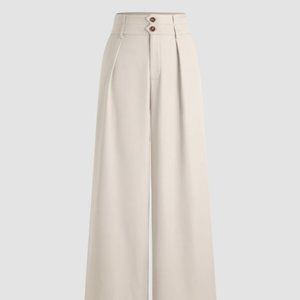 Cider -- Button Mid/High Waist Wide Leg Pants